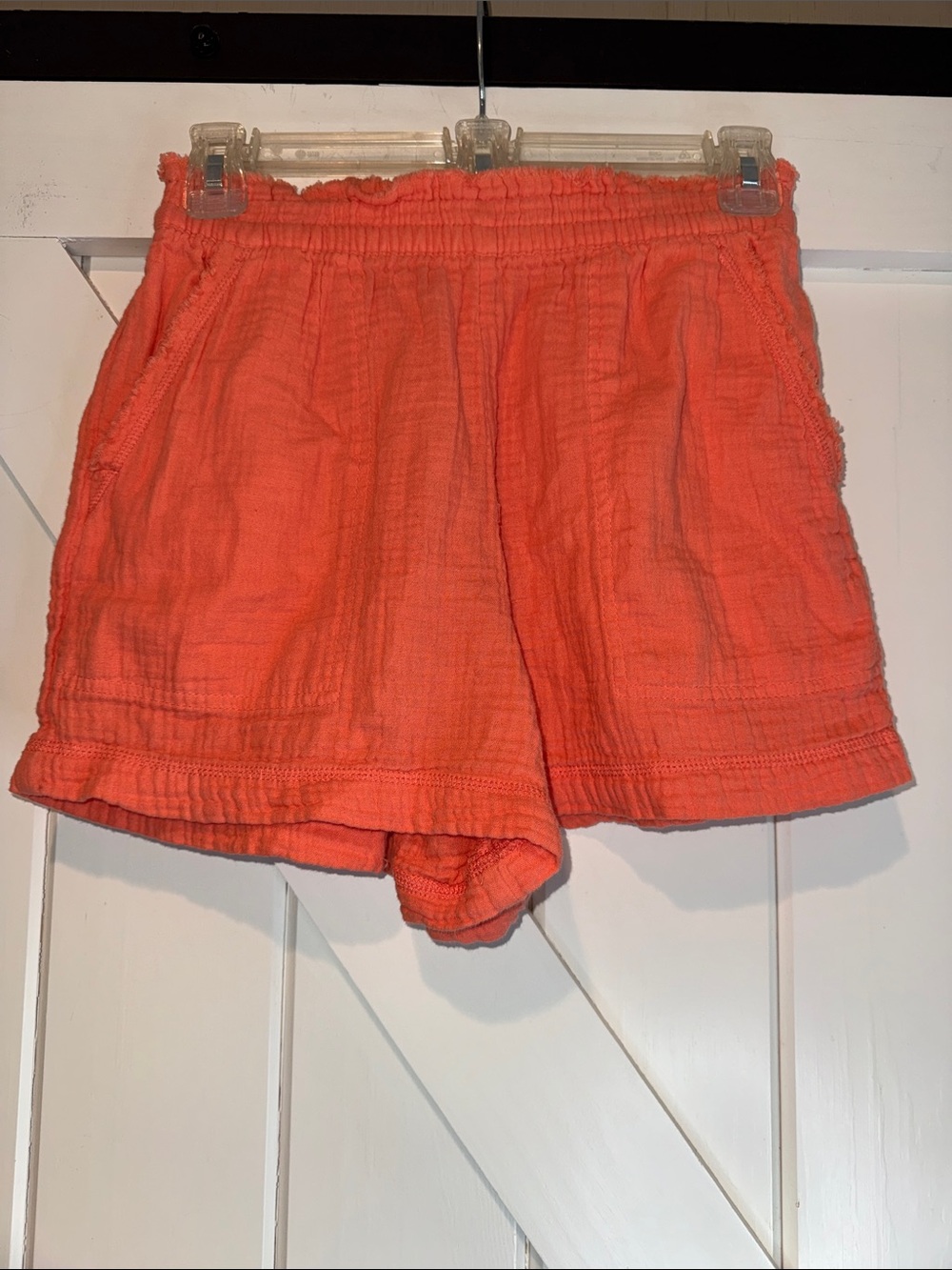 aerie Coral High-Rise Textured Shorts